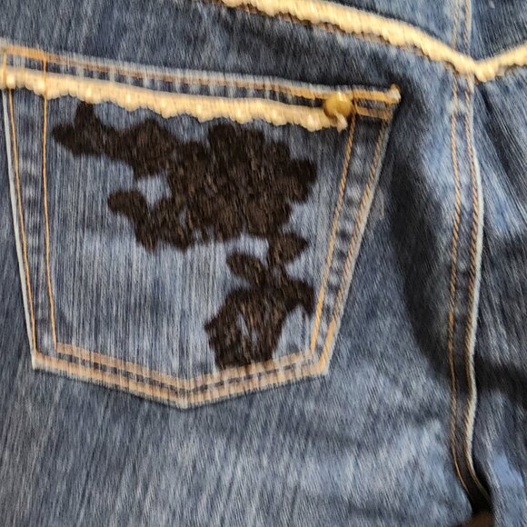 Moiselle Vintage Embellished Flared Jeans with Floral Beading - Approx. Size 32 - Picture 9 of 12